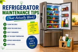 Follow these simple refrigerator maintenance tips to keep your food fresher, cut energy costs, and make your fridge last longer.