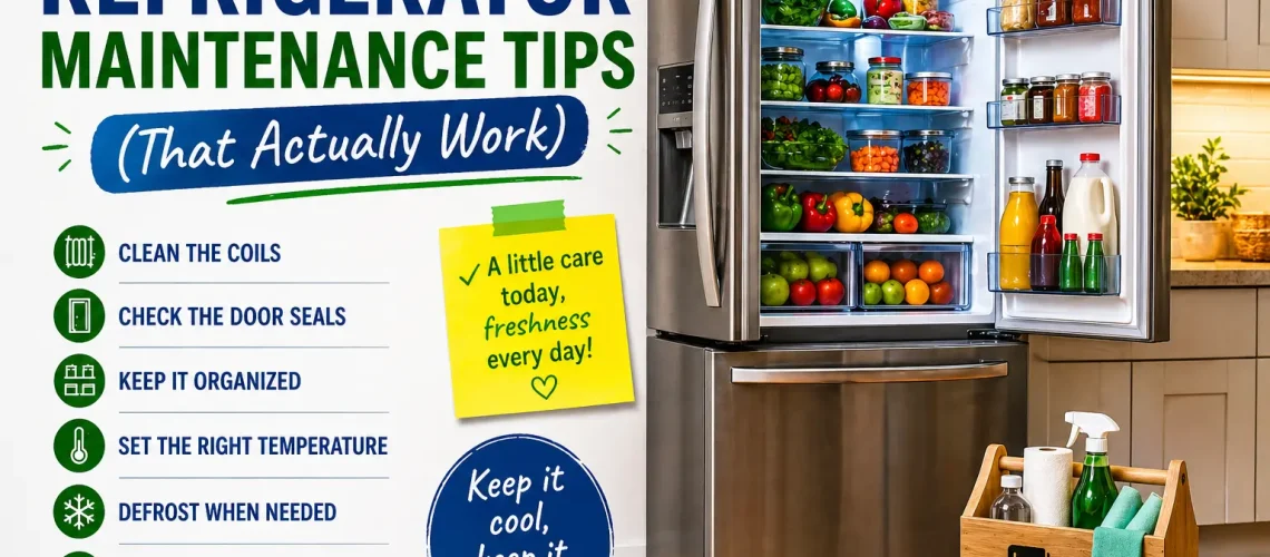 Follow these simple refrigerator maintenance tips to keep your food fresher, cut energy costs, and make your fridge last longer.