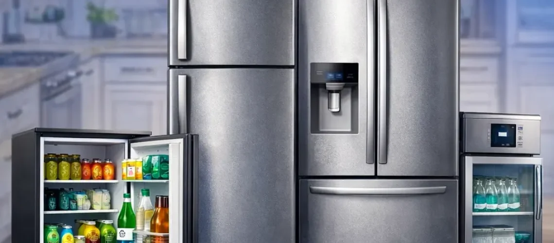Second-Hand Refrigerator in Dubai with single door, double door and side-by-side fridge options for sale at affordable prices.